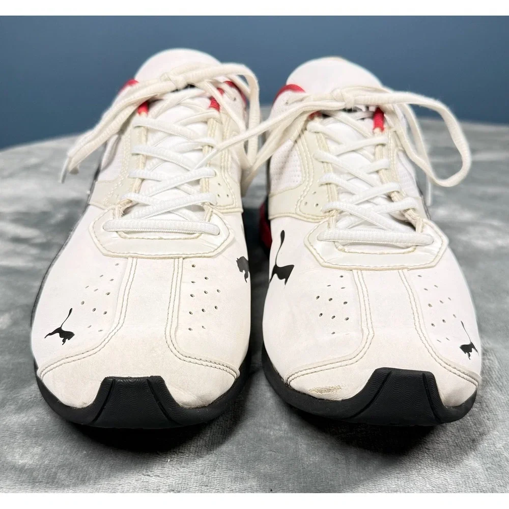 Puma Sneakers Mens 10.5 White Red ArchTec Running Athletic Shoes